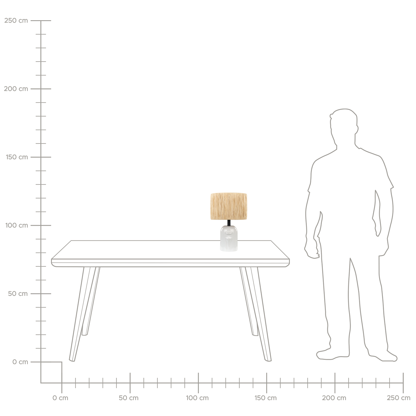 Tischleuchte JUBONES Keramik Naturfarben