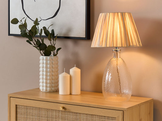 Tischleuchte BLANCO Glas Naturfarben