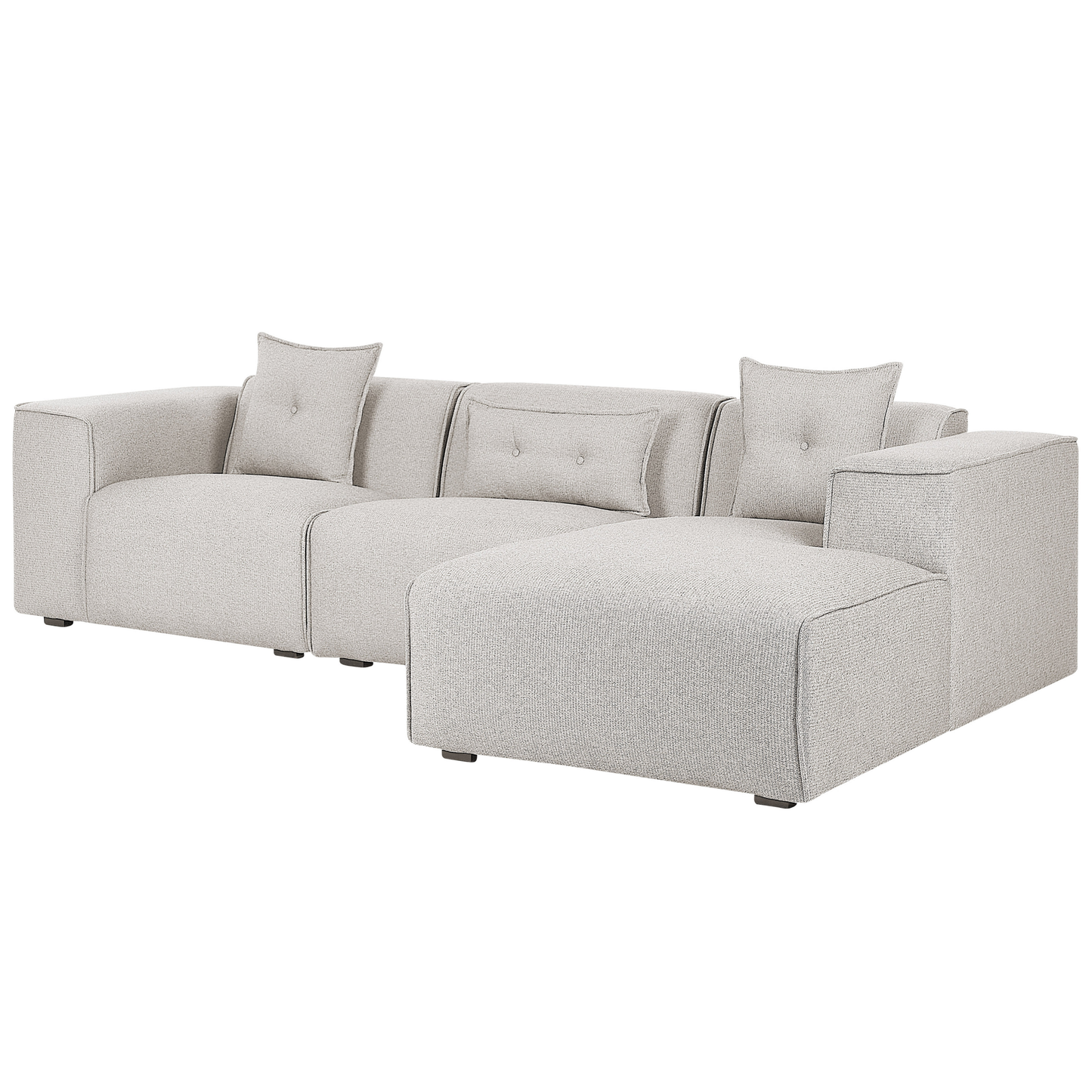 3-Sitzer Ecksofa hellbeige linksseitig DOLVA