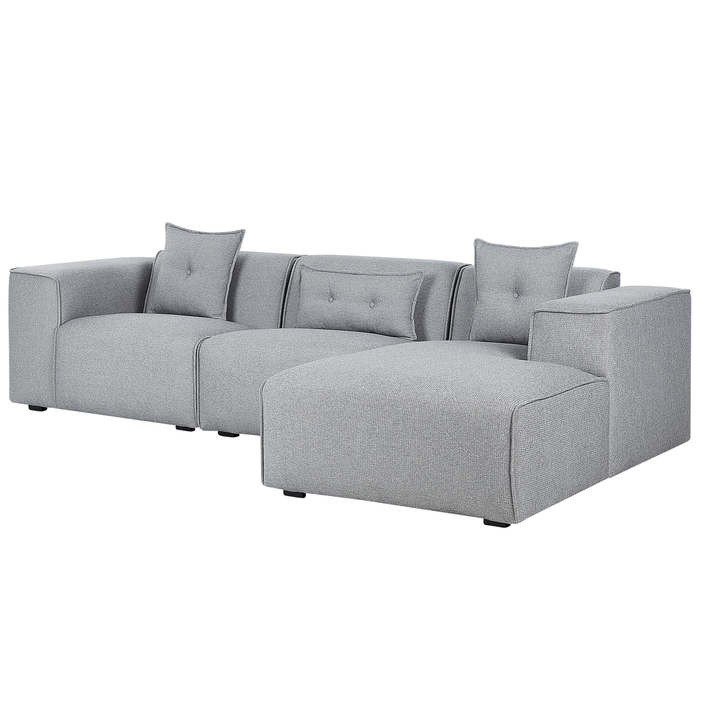 3-Sitzer Ecksofa grau linksseitig DOLVA