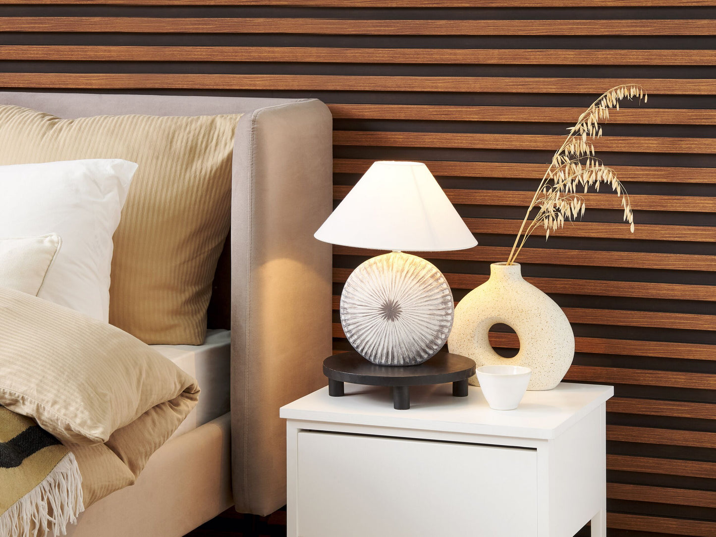 Tischlampe 2er Set YUNA Keramik Silber