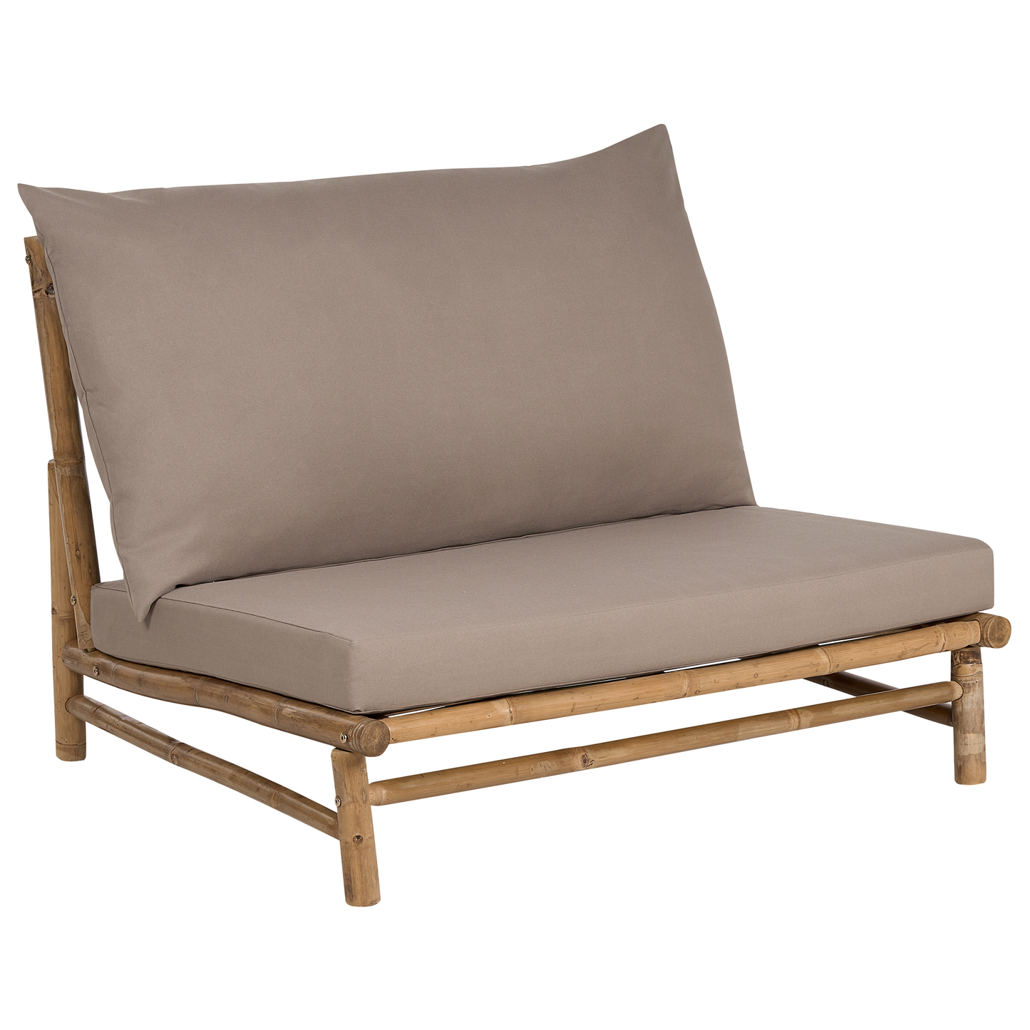Lounge Set mit Tisch 2-Sitzer TODI Bambusholz Taupe