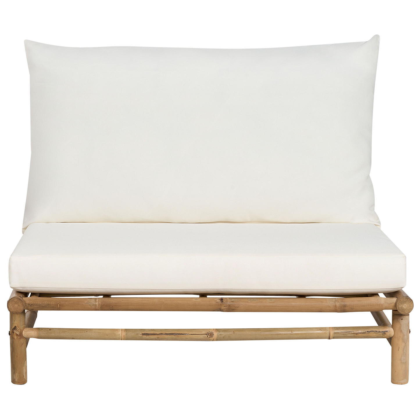 Lounge Set mit Tisch 2-Sitzer TODI Bambusholz Cremeweiss