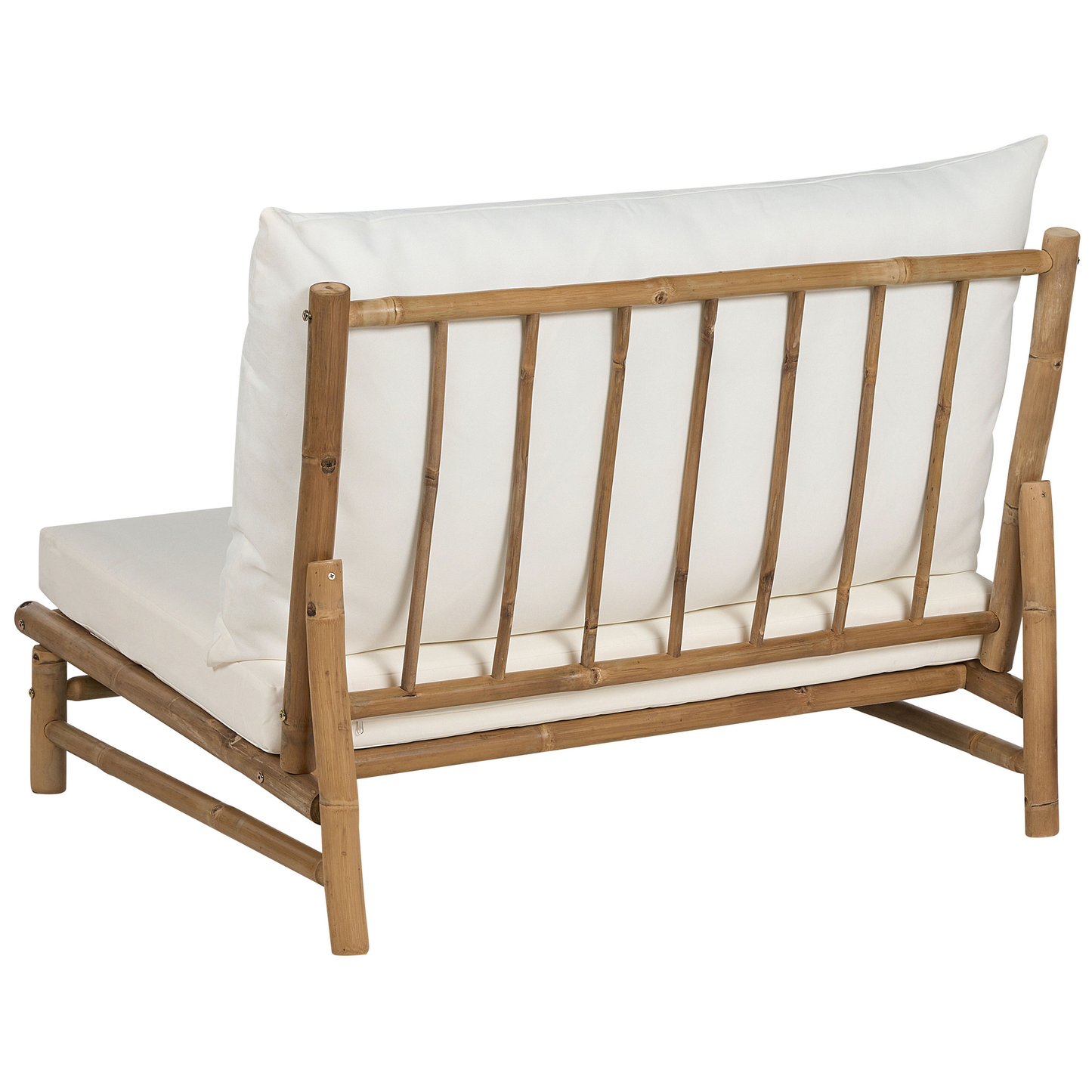 Lounge Set mit Tisch 2-Sitzer TODI Bambusholz Cremeweiss