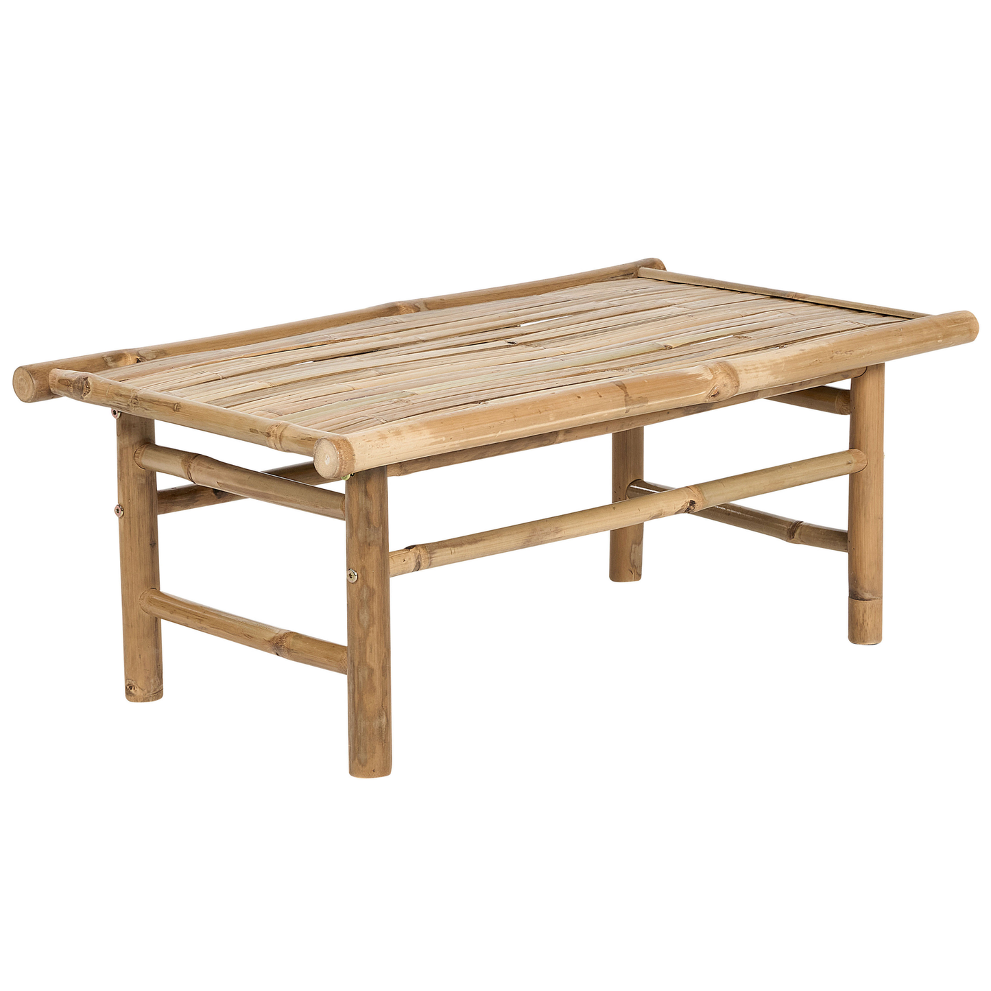 Lounge Set mit Tisch 2-Sitzer TODI Bambusholz Cremeweiss