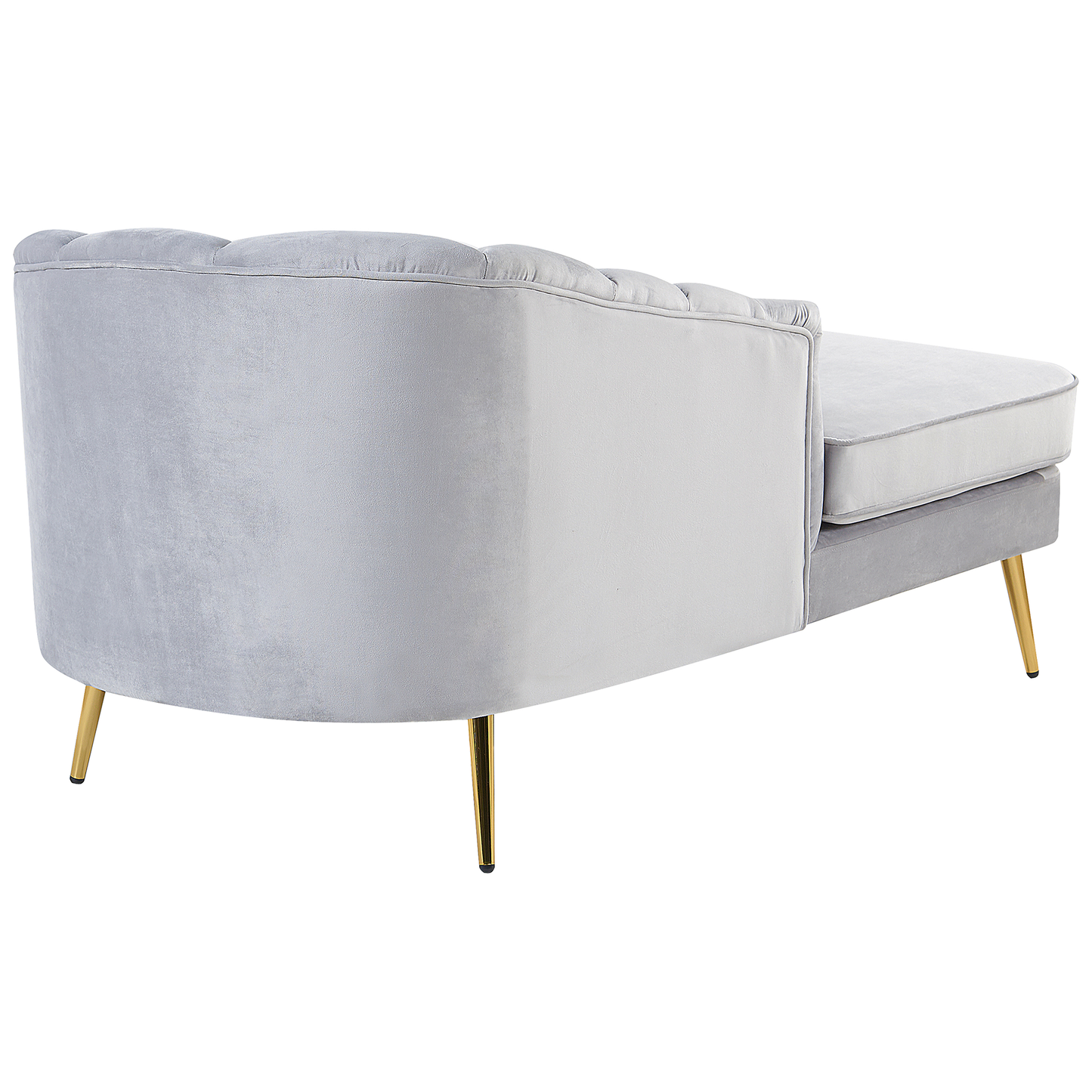 Chaiselongue Samtstoff hellgrau rechtsseitig ALLIER