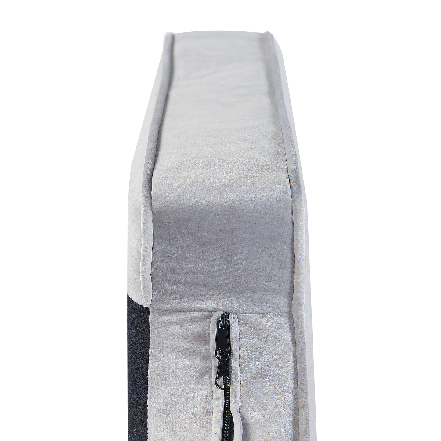 Chaiselongue Samtstoff hellgrau rechtsseitig ALLIER