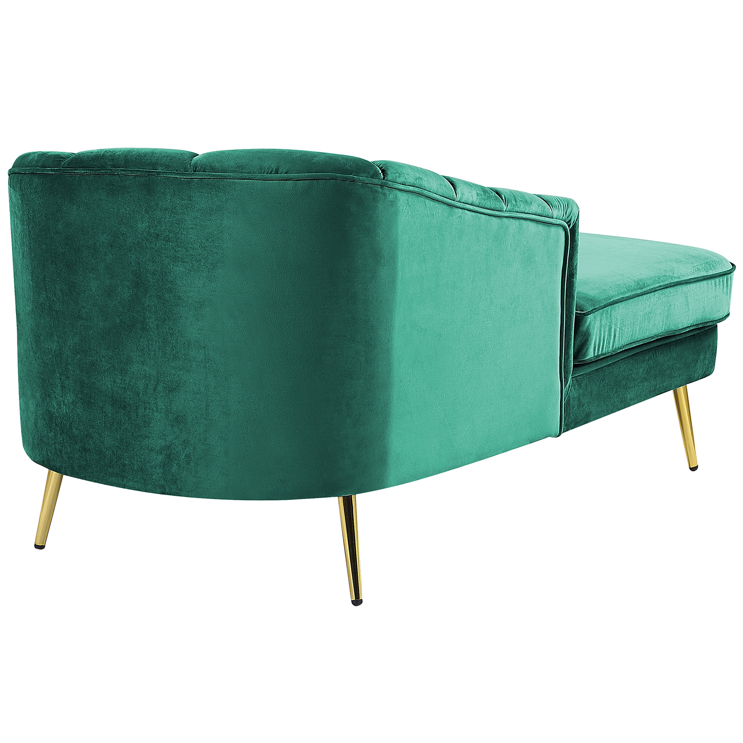 Chaiselongue Samtstoff smaragdgrün rechtsseitig ALLIER