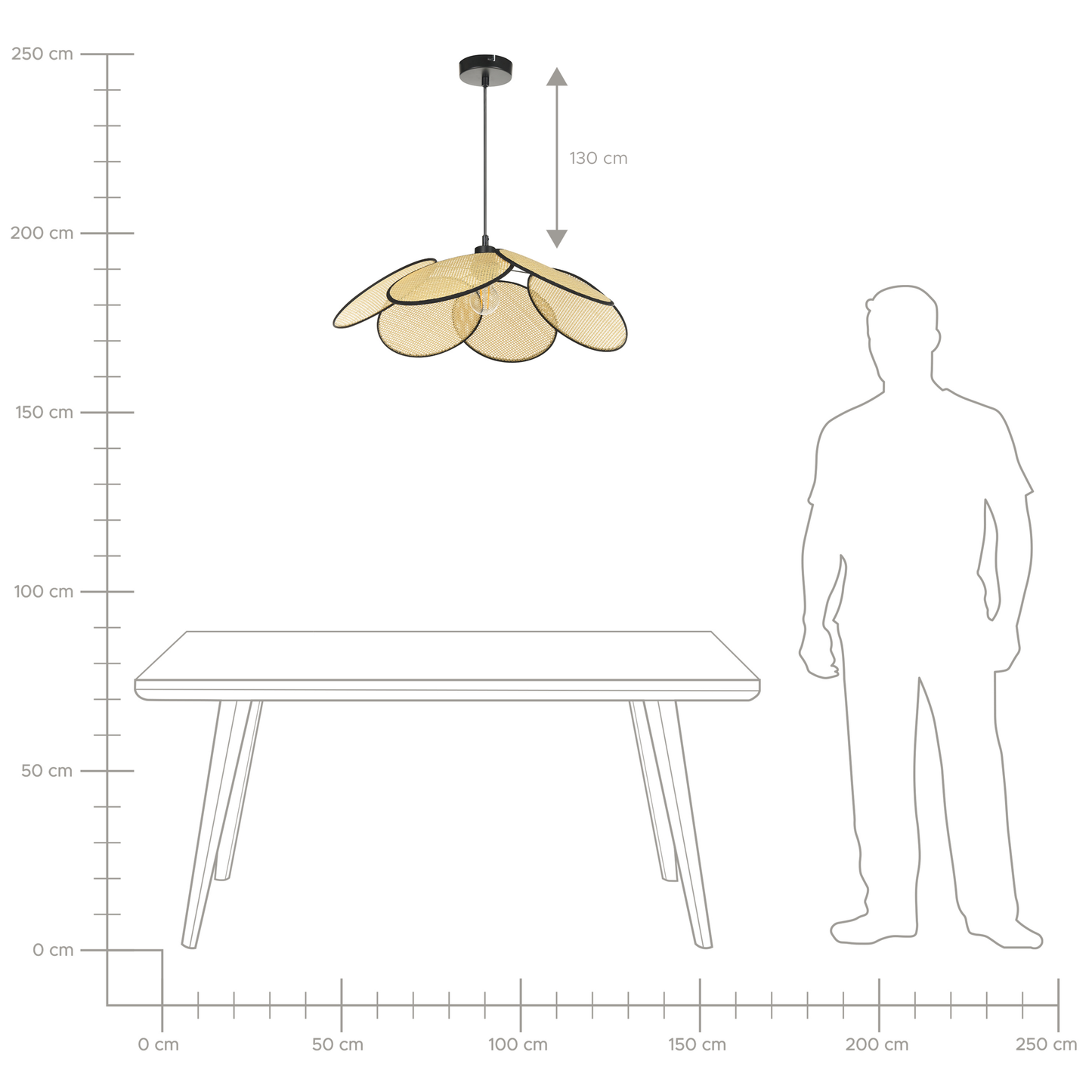 Hängelampe MEROO Papier Naturfarben