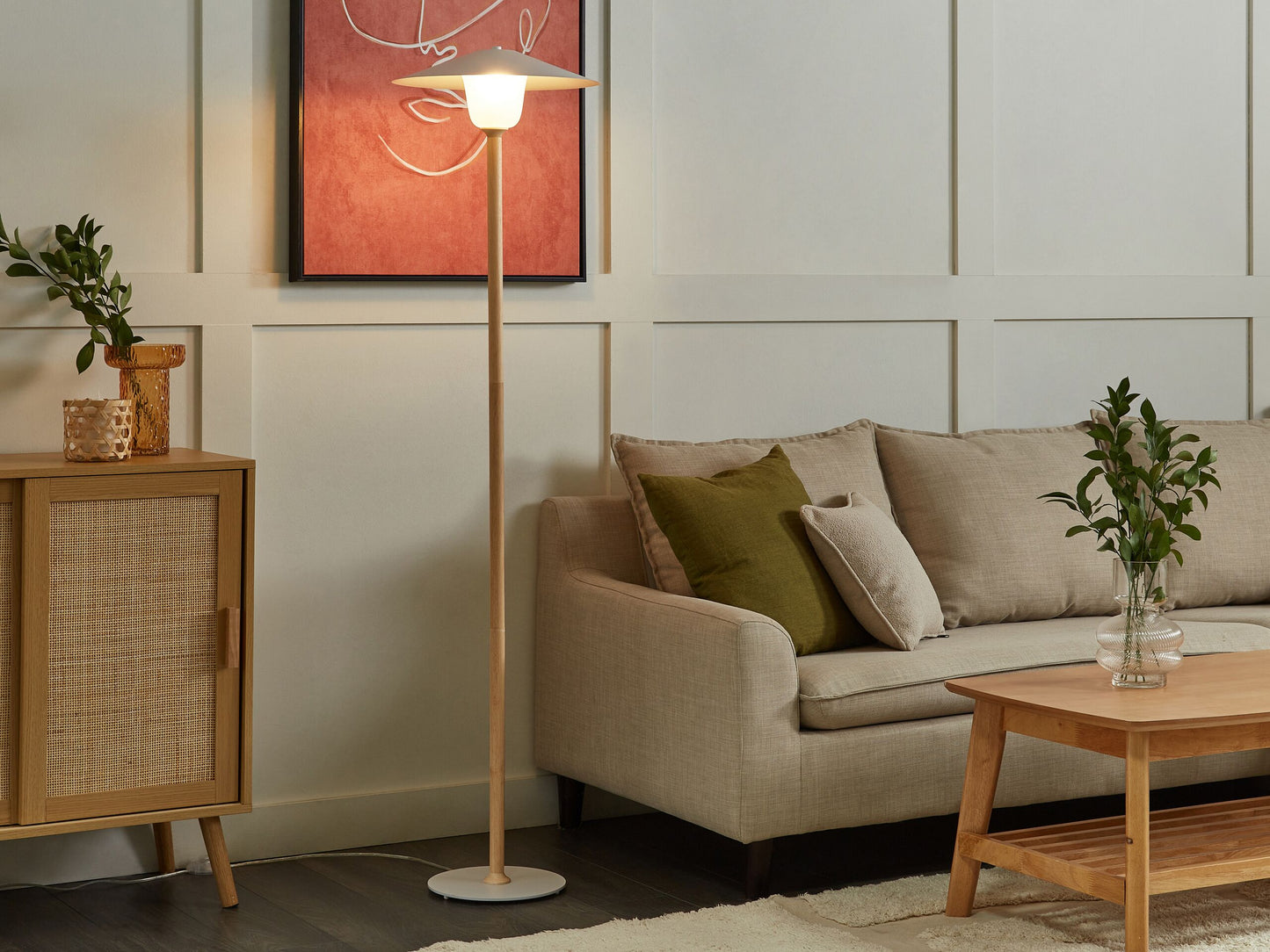 Stehlampe MOPPY Holz Weiss