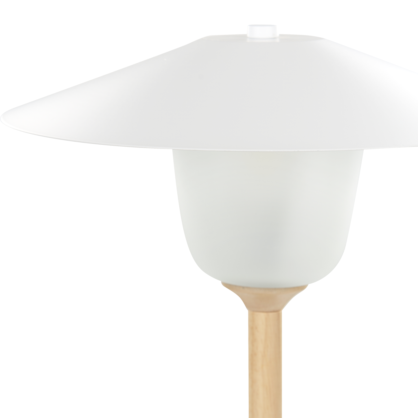 Tischlampe Holz hellbraun / weiss 39 cm Laternenoptik MOPPY