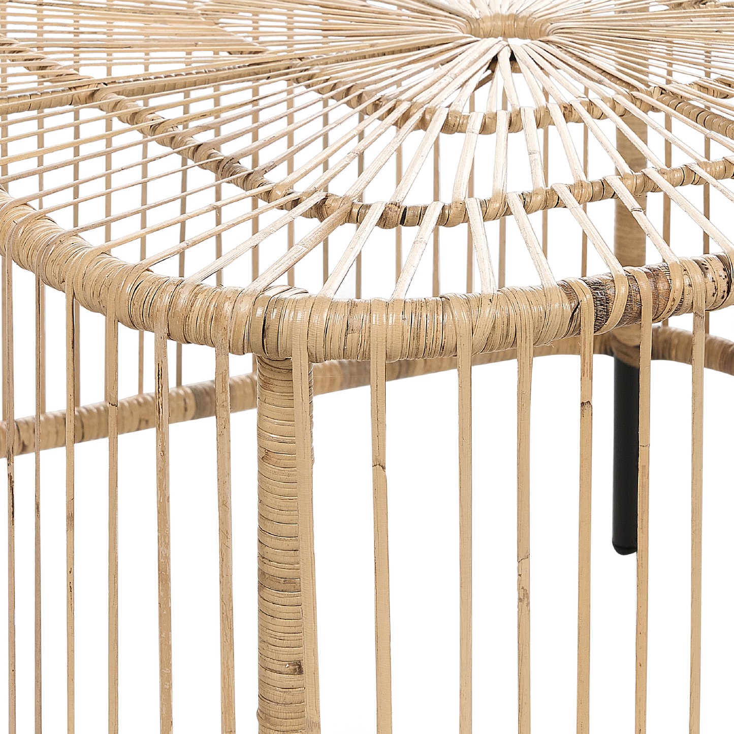 Garten Beistelltisch Rattan natürlich quadratisch 67 x 67 cm CESENATICO