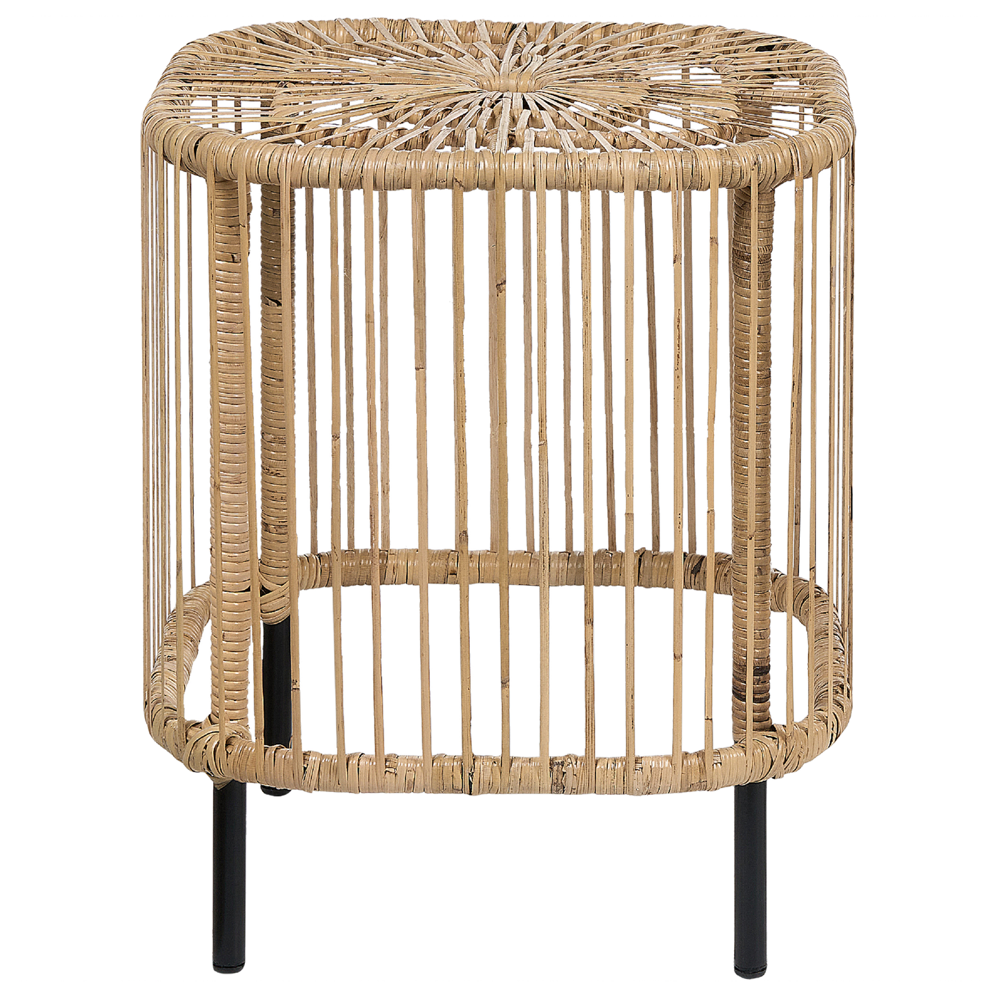 Garten Beistelltisch 2er Set Rattan natürlich quadratisch CESENATICO