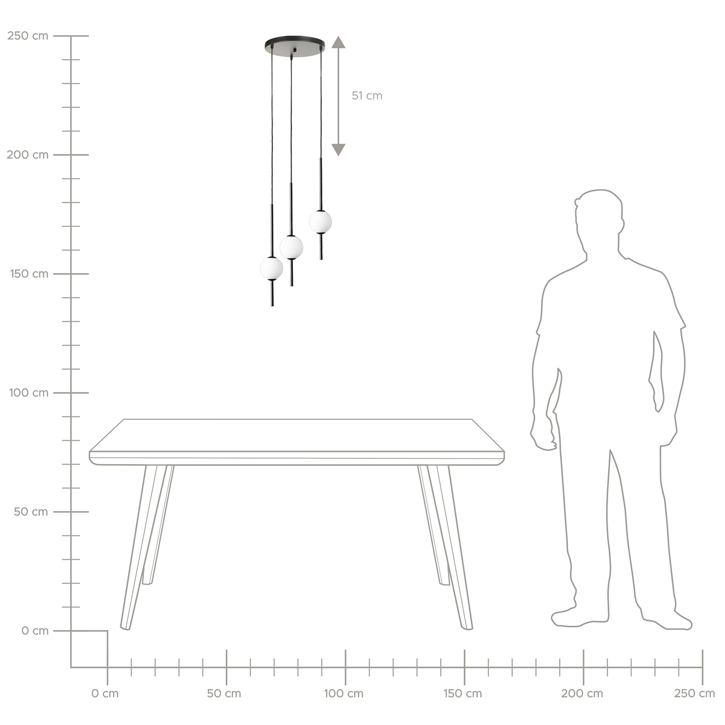 Hängelampe LED Metall schwarz 3-flammig SHANNON