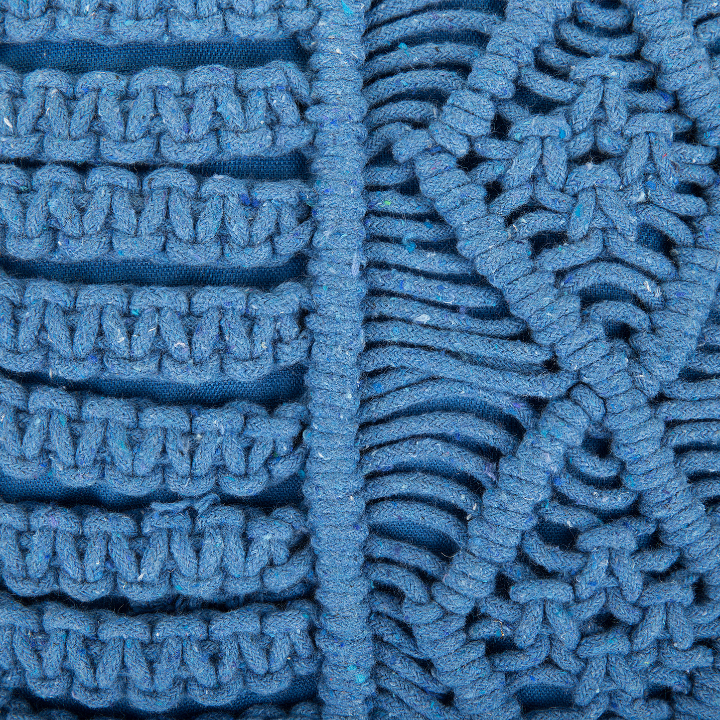 Dekokissen Baumwolle blau Makramee 45 x 45 cm KARATAS