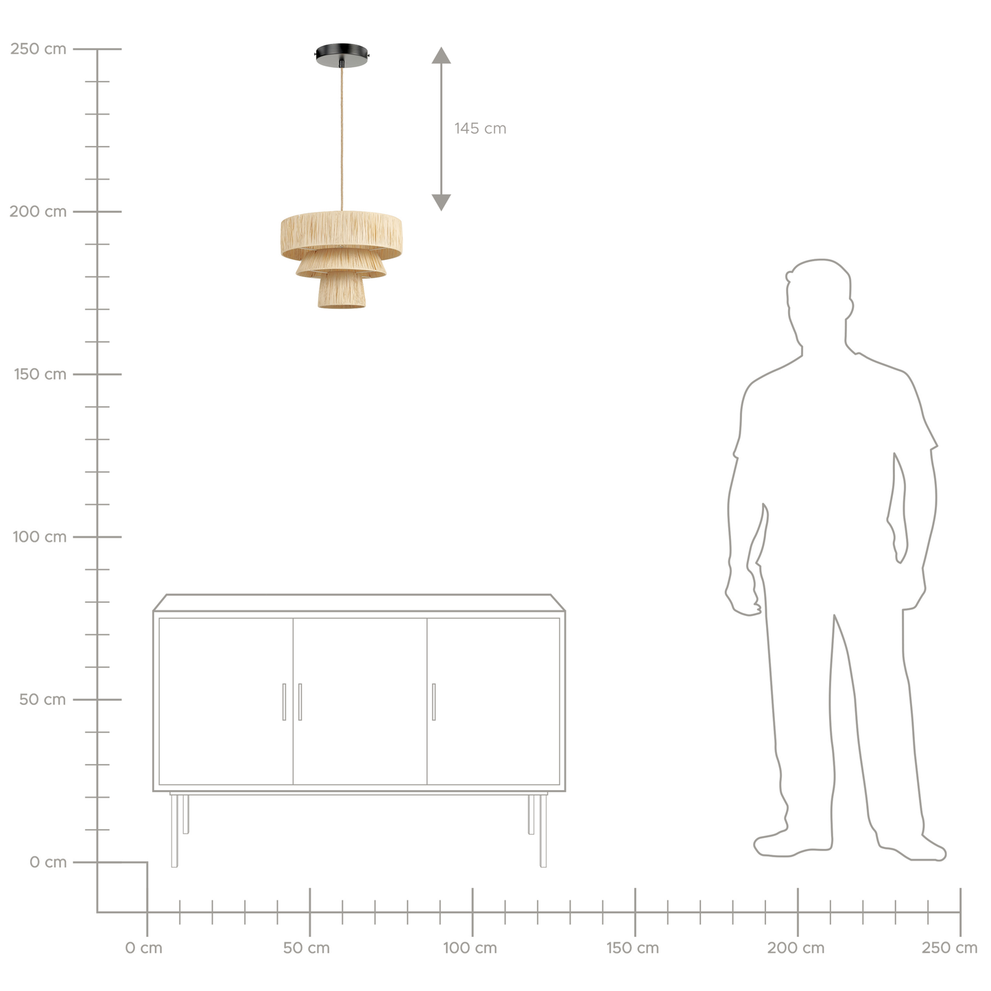 Hängelampe CHAMBO Papier Naturfarben