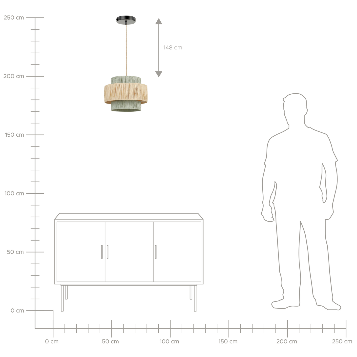 Hängelampe PALBRA Papier Naturfarben