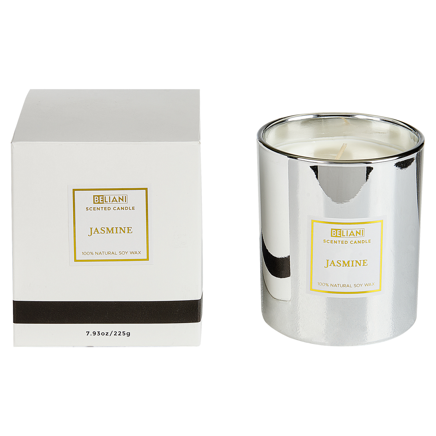 Duftkerze 3er Set Sojawachs Apfelkuchen / Jasmin / Wintersonne METALLIC GLAMOUR