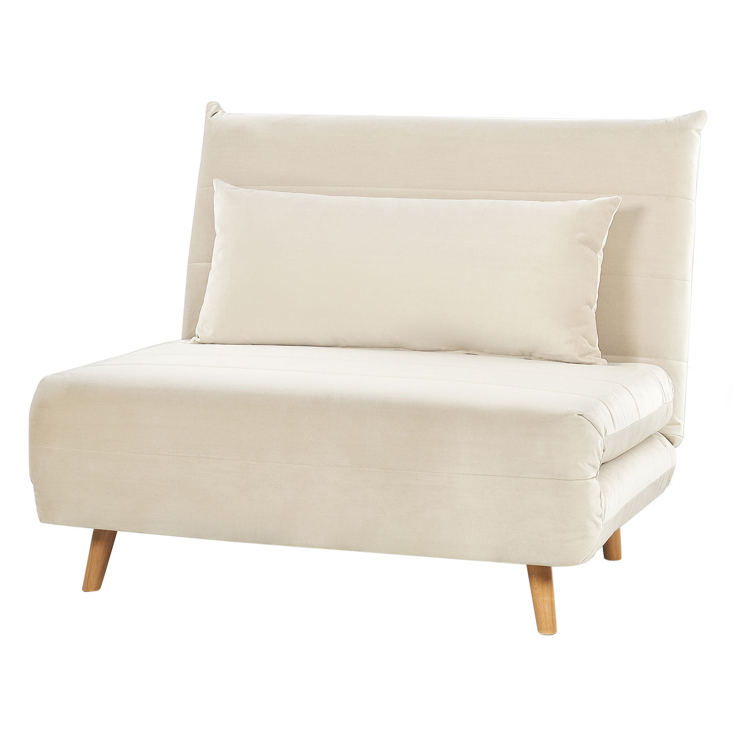 1-Sitzer Schlafsofa Samtstoff creme / hellbraun SETTEN