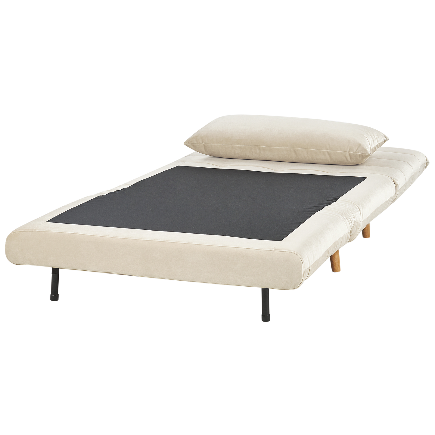 1-Sitzer Schlafsofa Samtstoff creme / hellbraun SETTEN