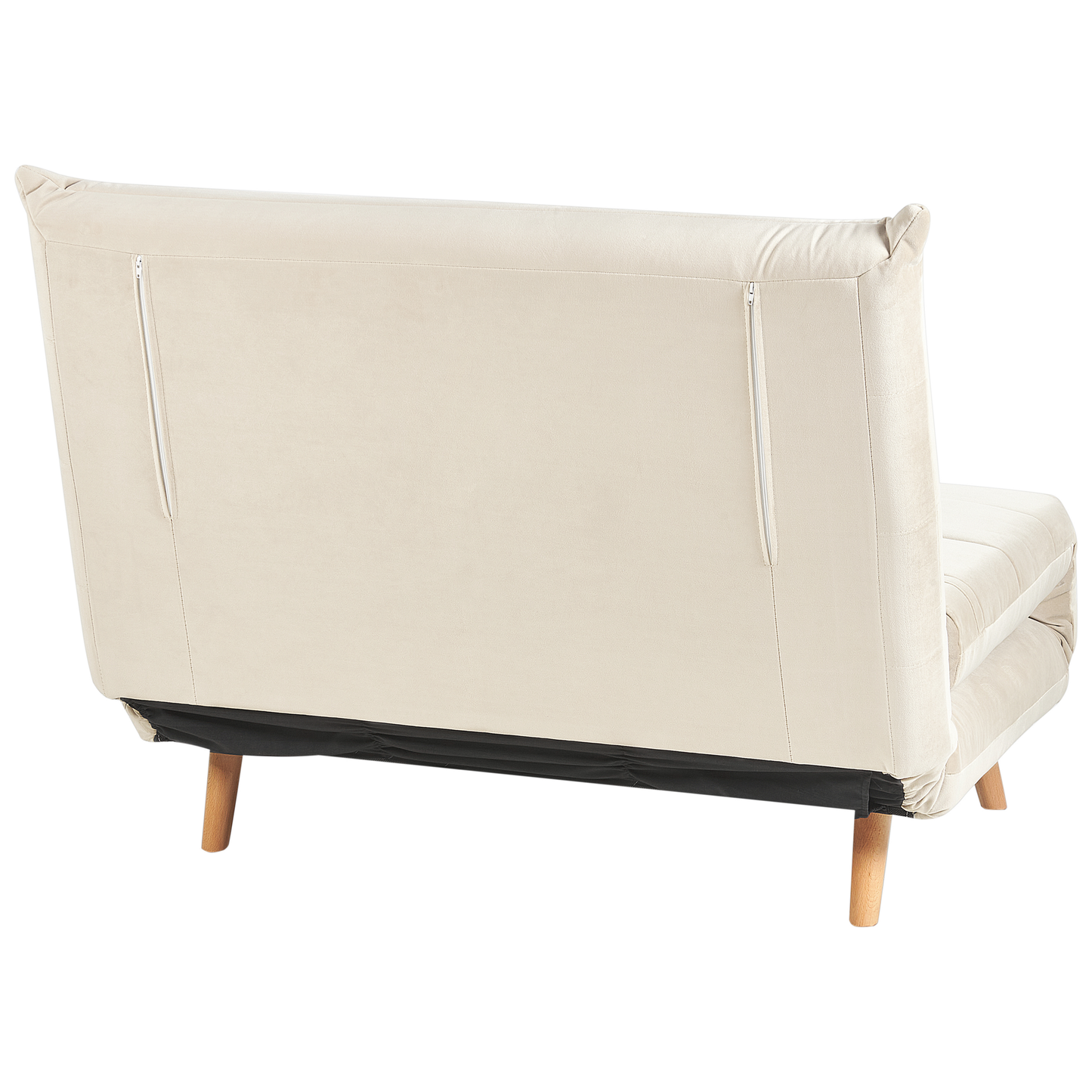 1-Sitzer Schlafsofa Samtstoff creme / hellbraun SETTEN