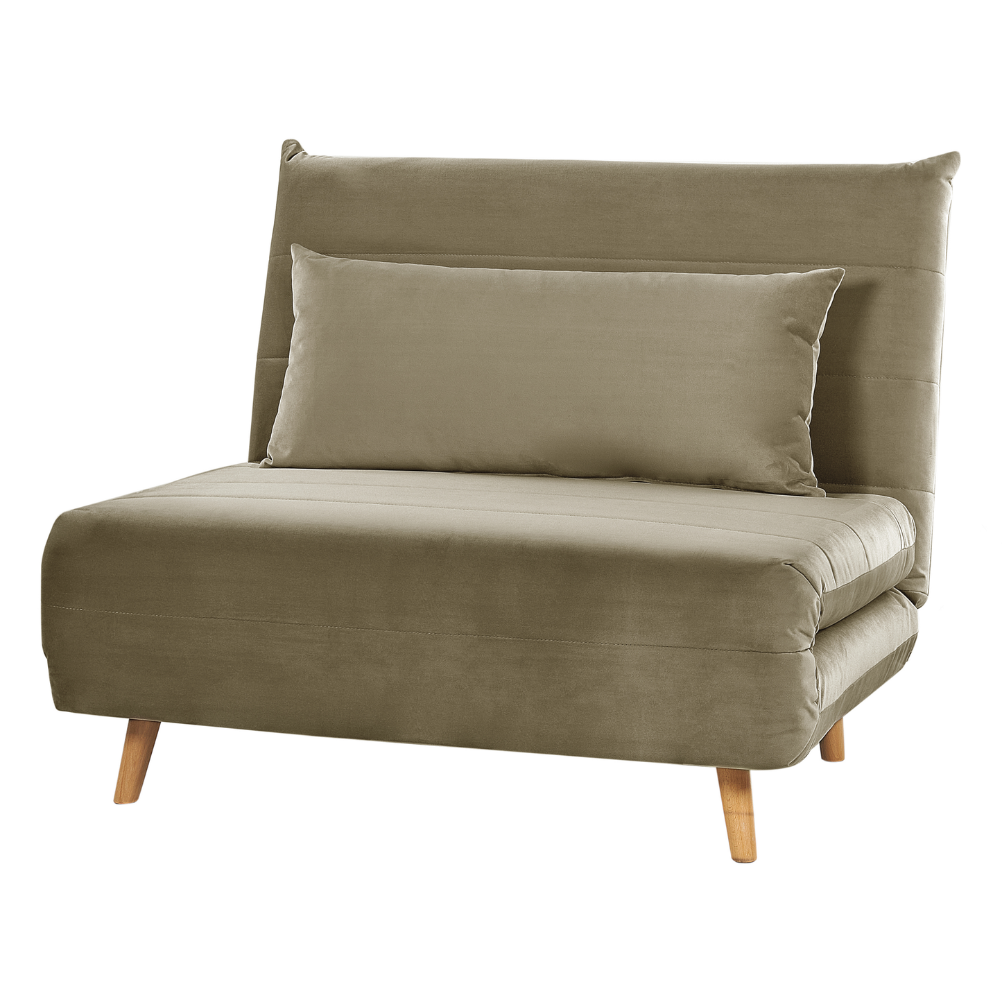 1-Sitzer Schlafsofa Samtstoff olivgrün / hellbraun SETTEN