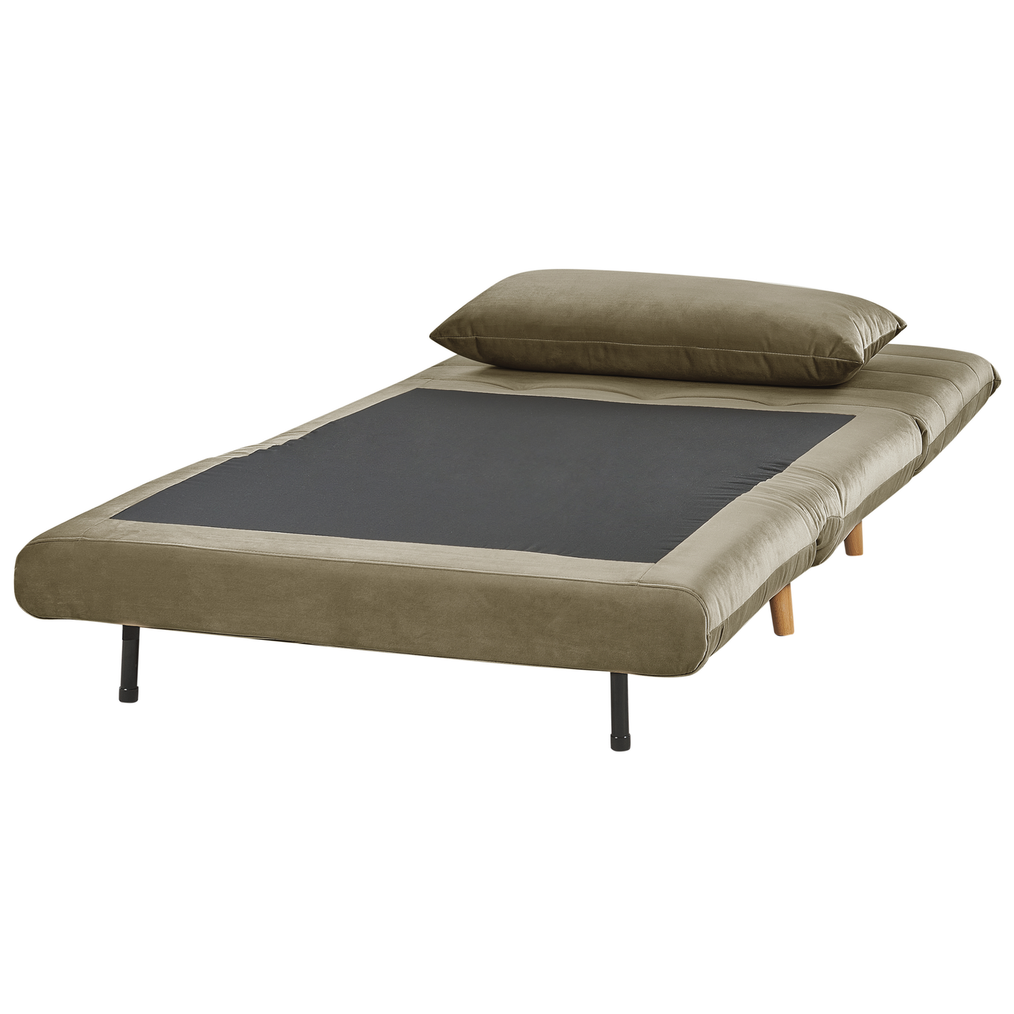 1-Sitzer Schlafsofa Samtstoff olivgrün / hellbraun SETTEN