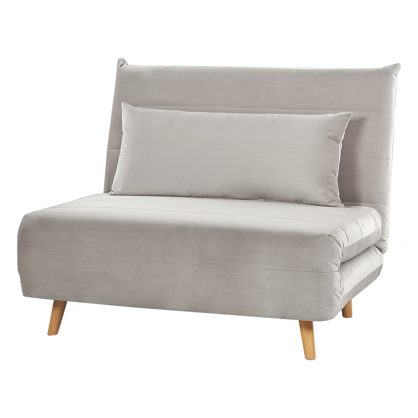 1-Sitzer Schlafsofa Samtstoff hellgrau / hellbraun SETTEN