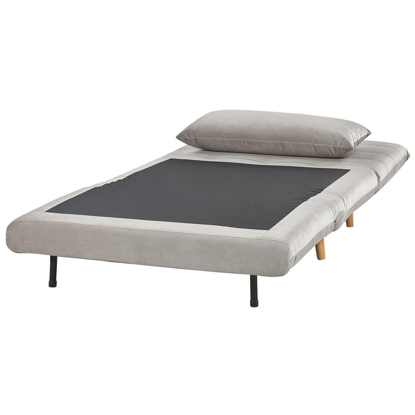 1-Sitzer Schlafsofa Samtstoff hellgrau / hellbraun SETTEN