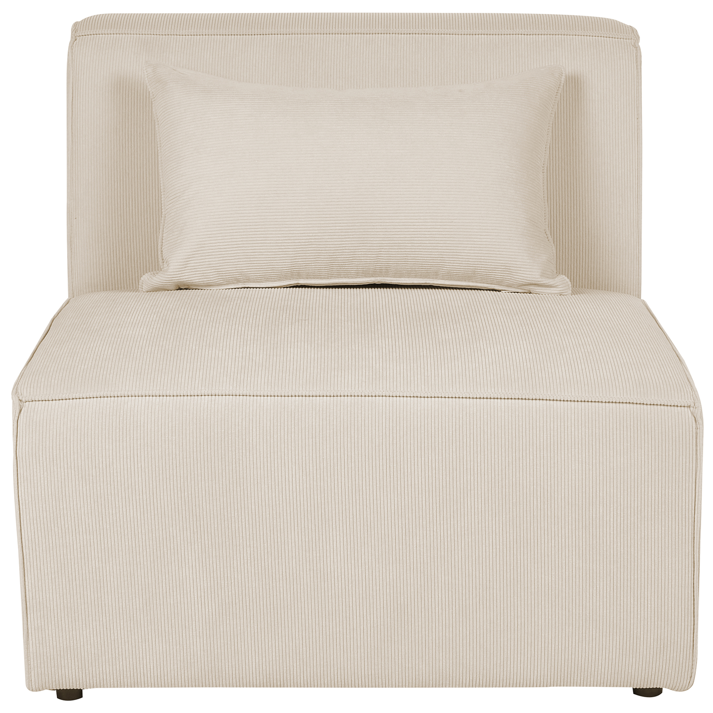3-Sitzer Ecksofa Cord hellbeige linksseitig mit Ottomane LEMVIG