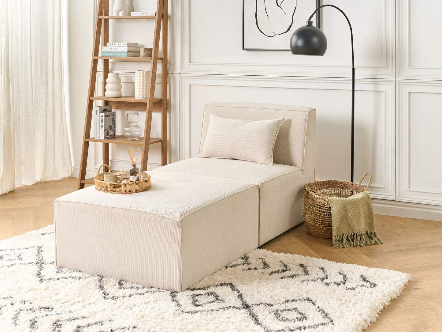 Chaiselounge Cord hellbeige LEMVIG