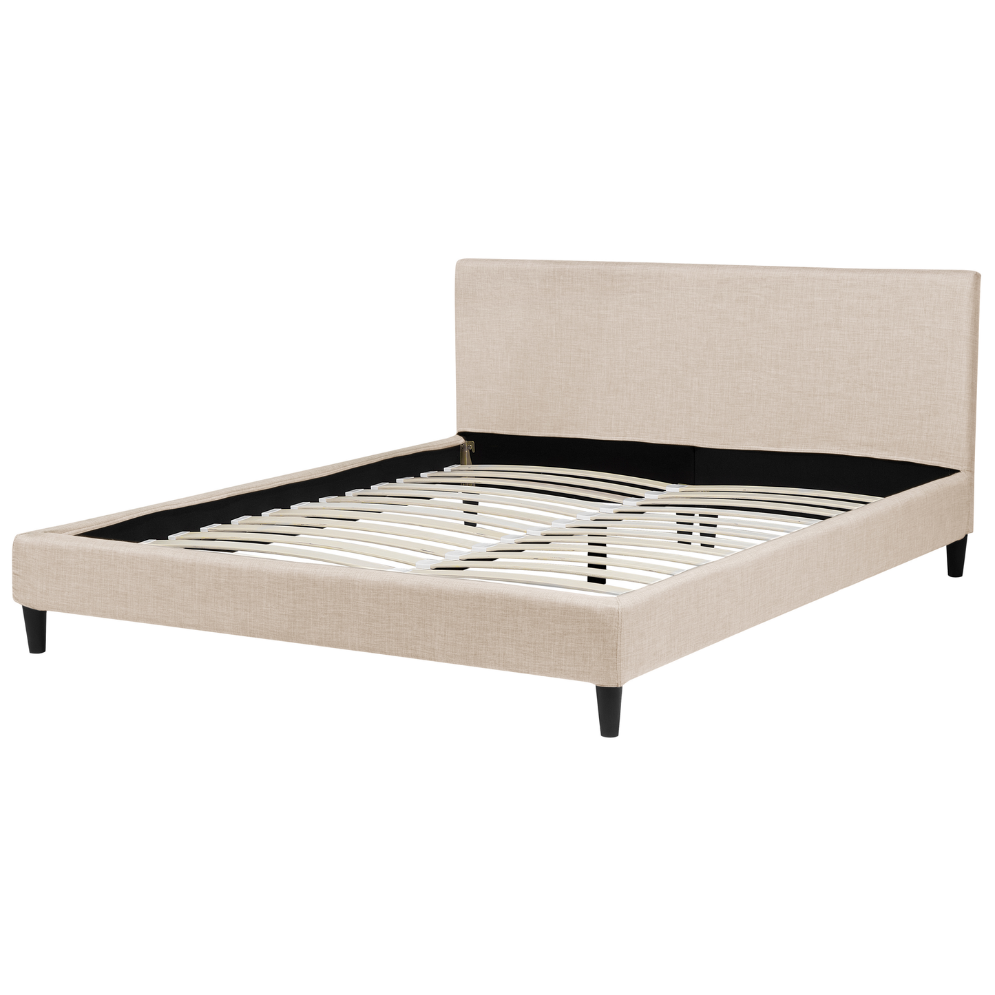 Bett mit Lattenrost Stoff FITOU 160 x 200 cm Beige
