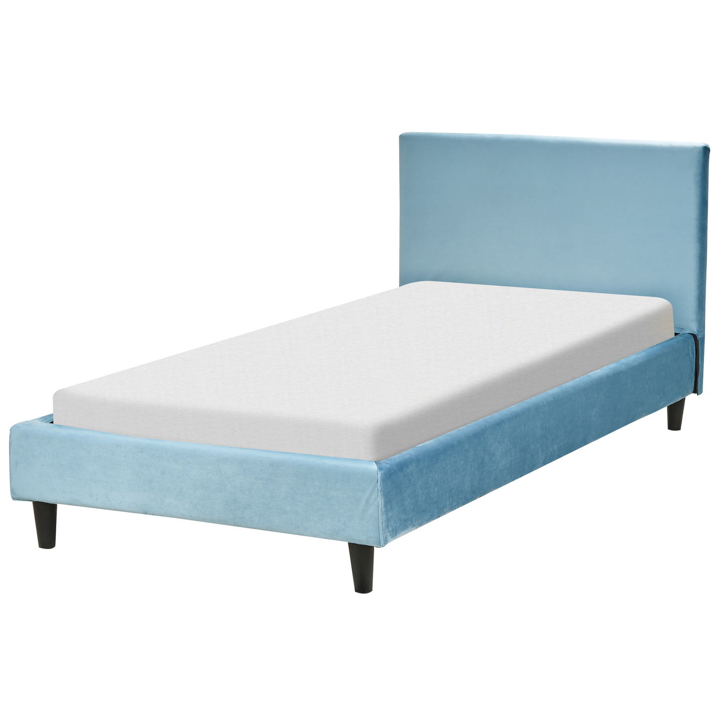 Bettrahmenbezug Samtstoff FITOU 90 x 200 cm Hellblau