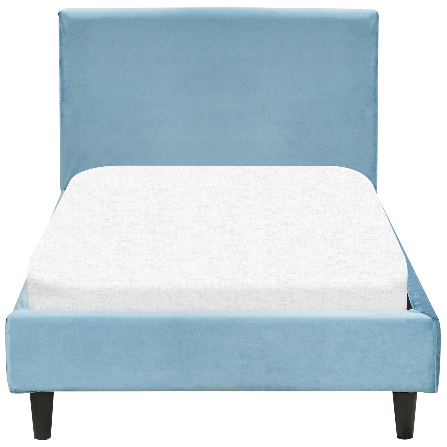 Bettrahmenbezug Samtstoff FITOU 90 x 200 cm Hellblau