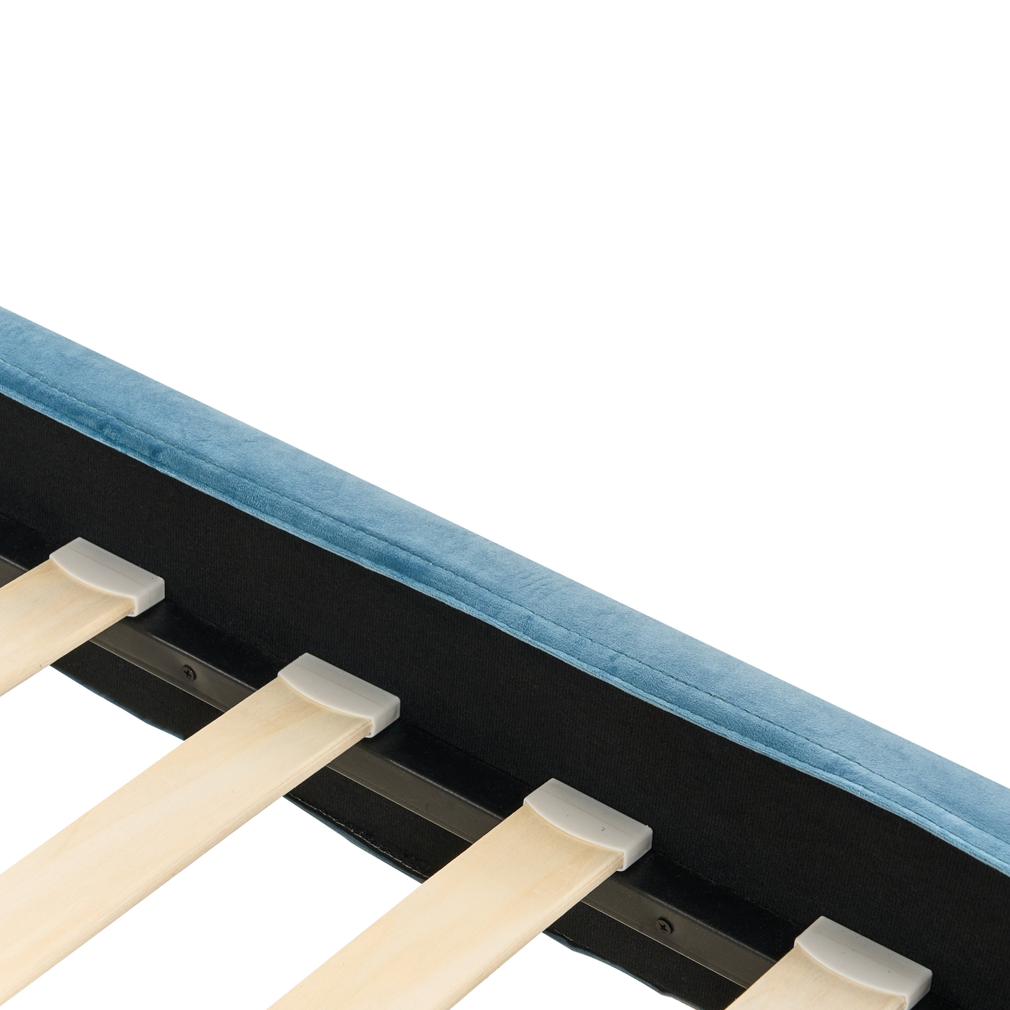 Bettrahmenbezug Samtstoff FITOU 90 x 200 cm Hellblau