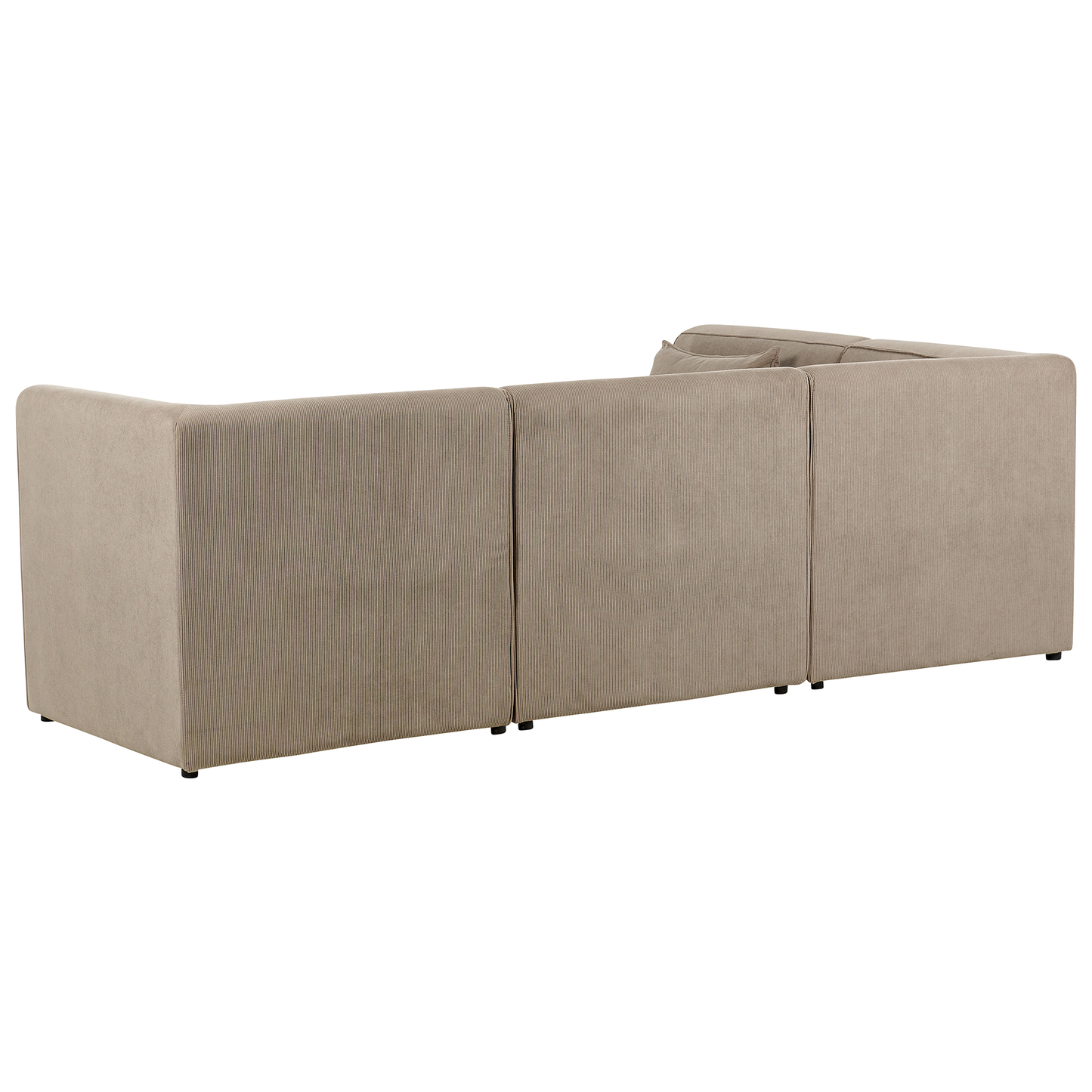 4-Sitzer Ecksofa Cord taupe rechtsseitig mit Ottomane LEMVIG