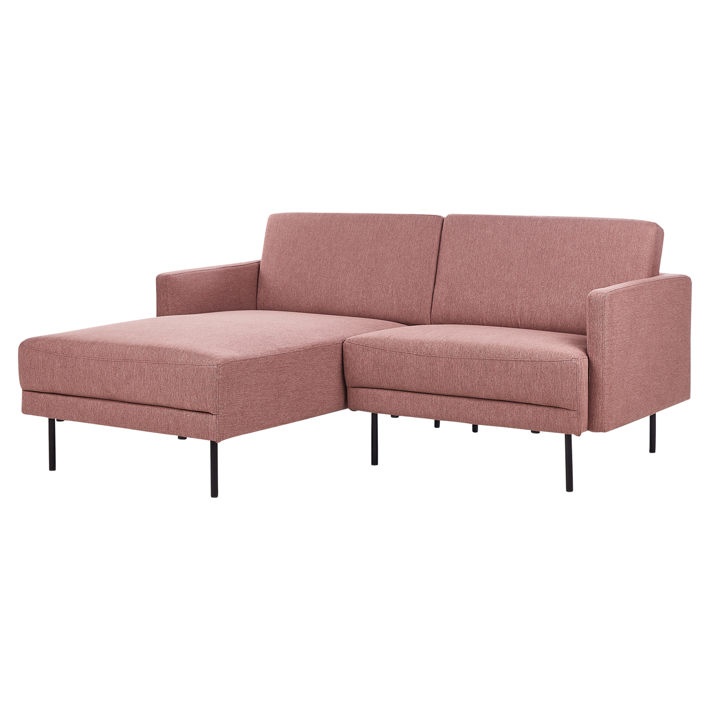 2-Sitzer Ecksofa rosa rechtsseitig BREDA