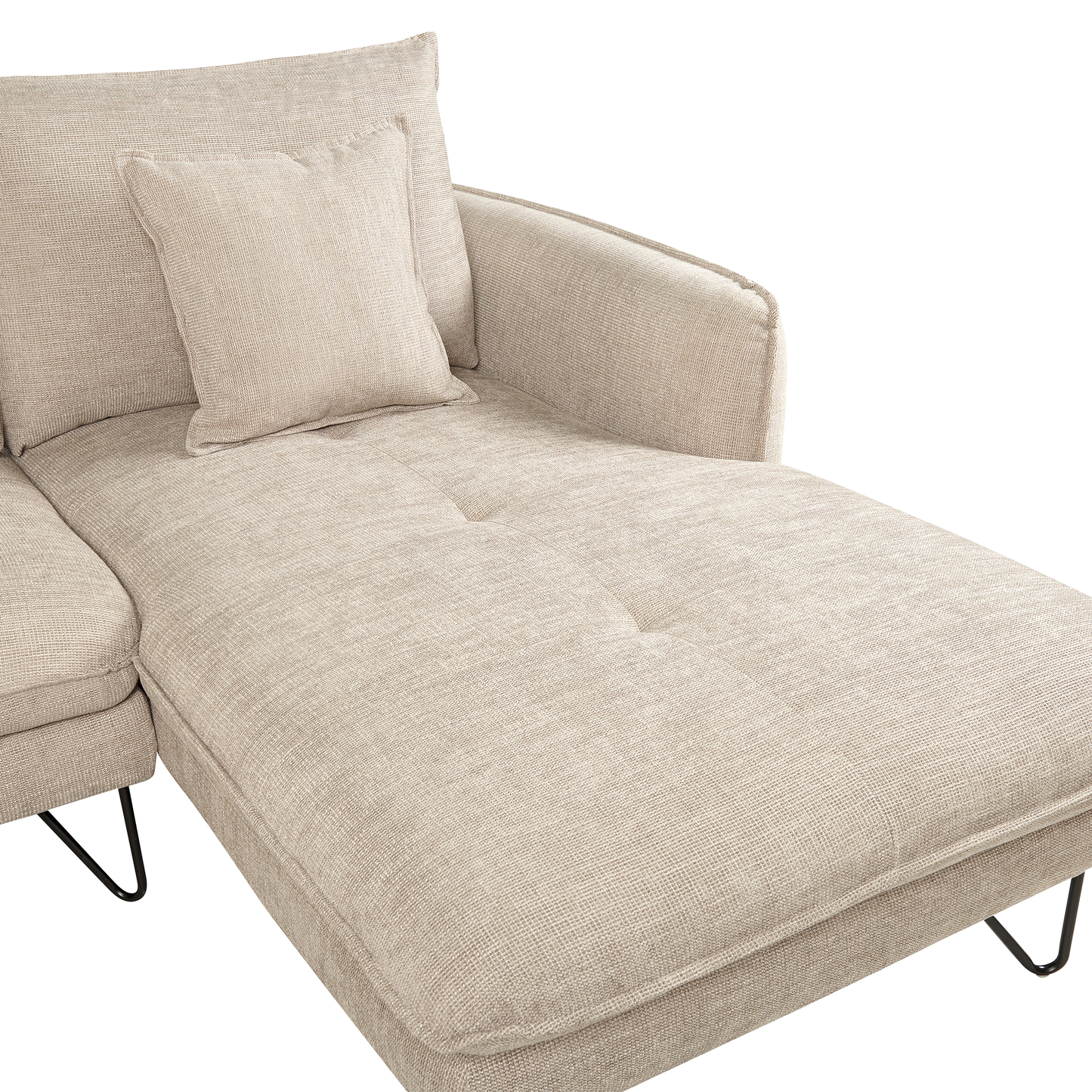 3-Sitzer Ecksofa beige linksseitig SERSAN