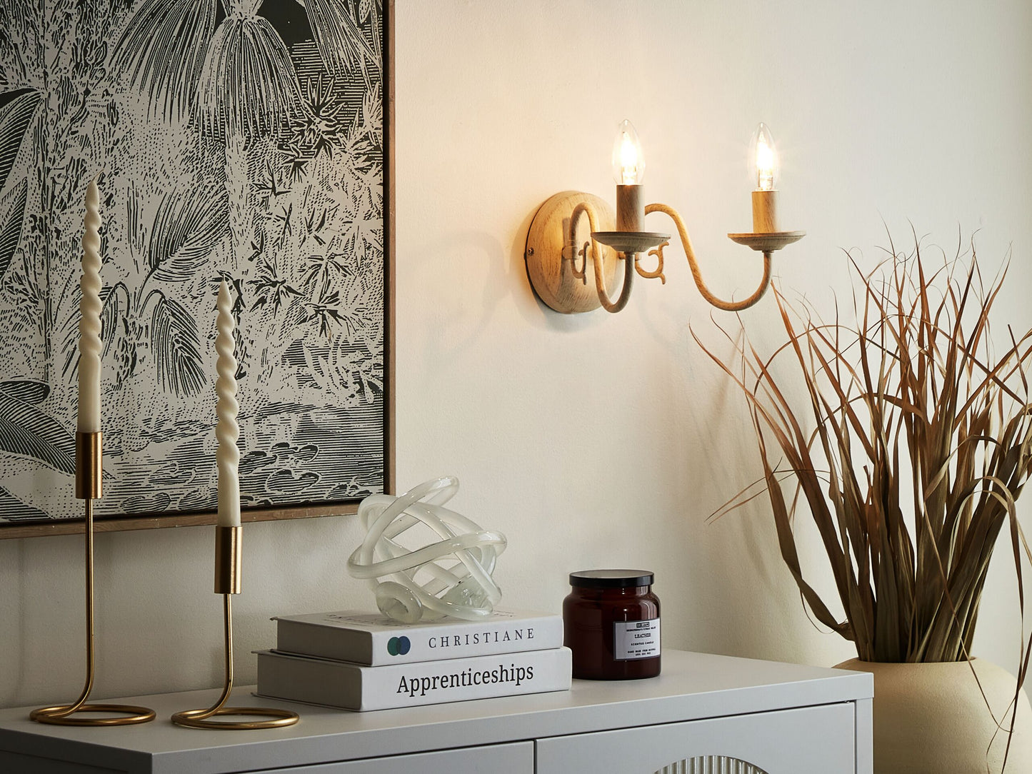 Wandlampe BRITHON Metall Weiss