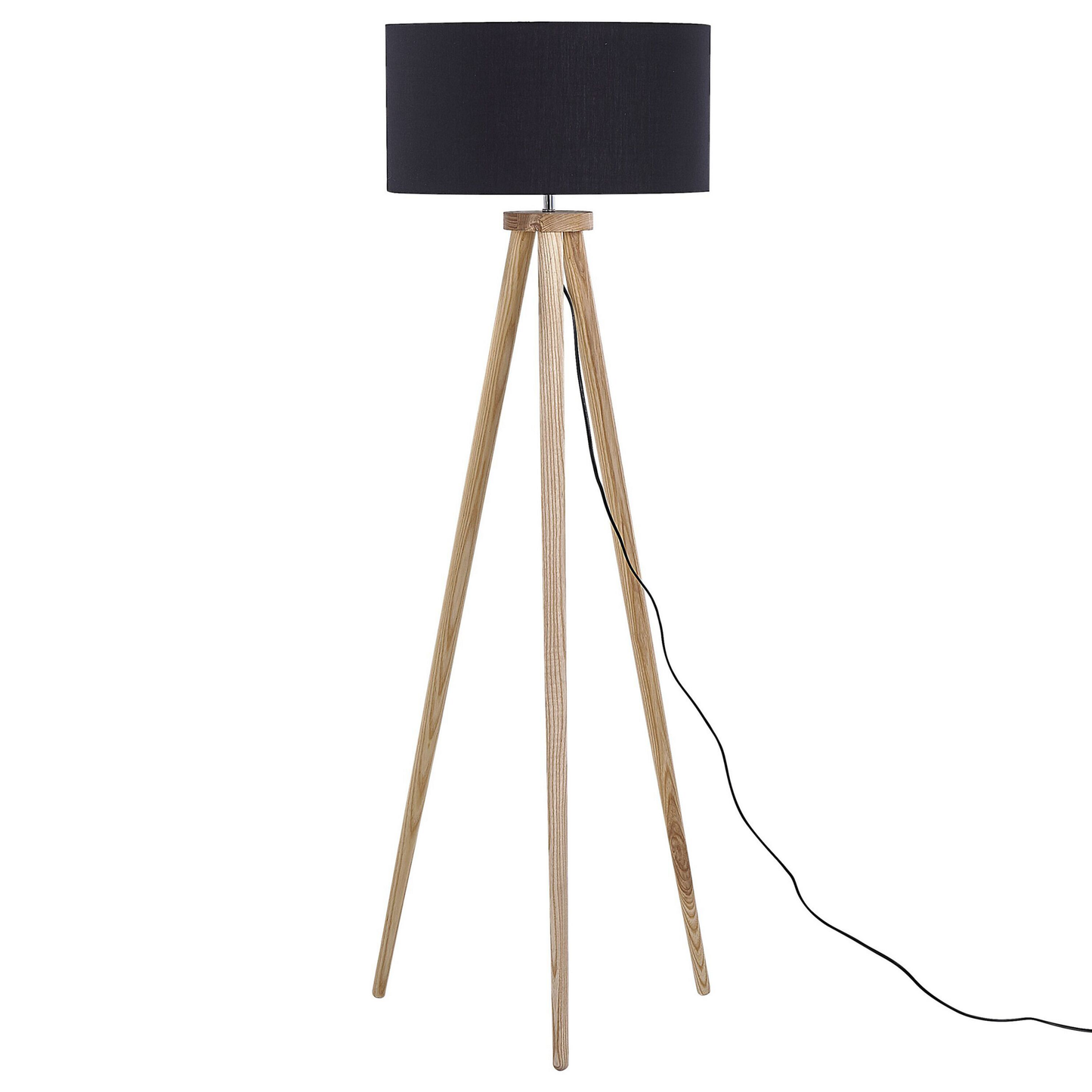 Stehlampe NITRA Holz Schwarz