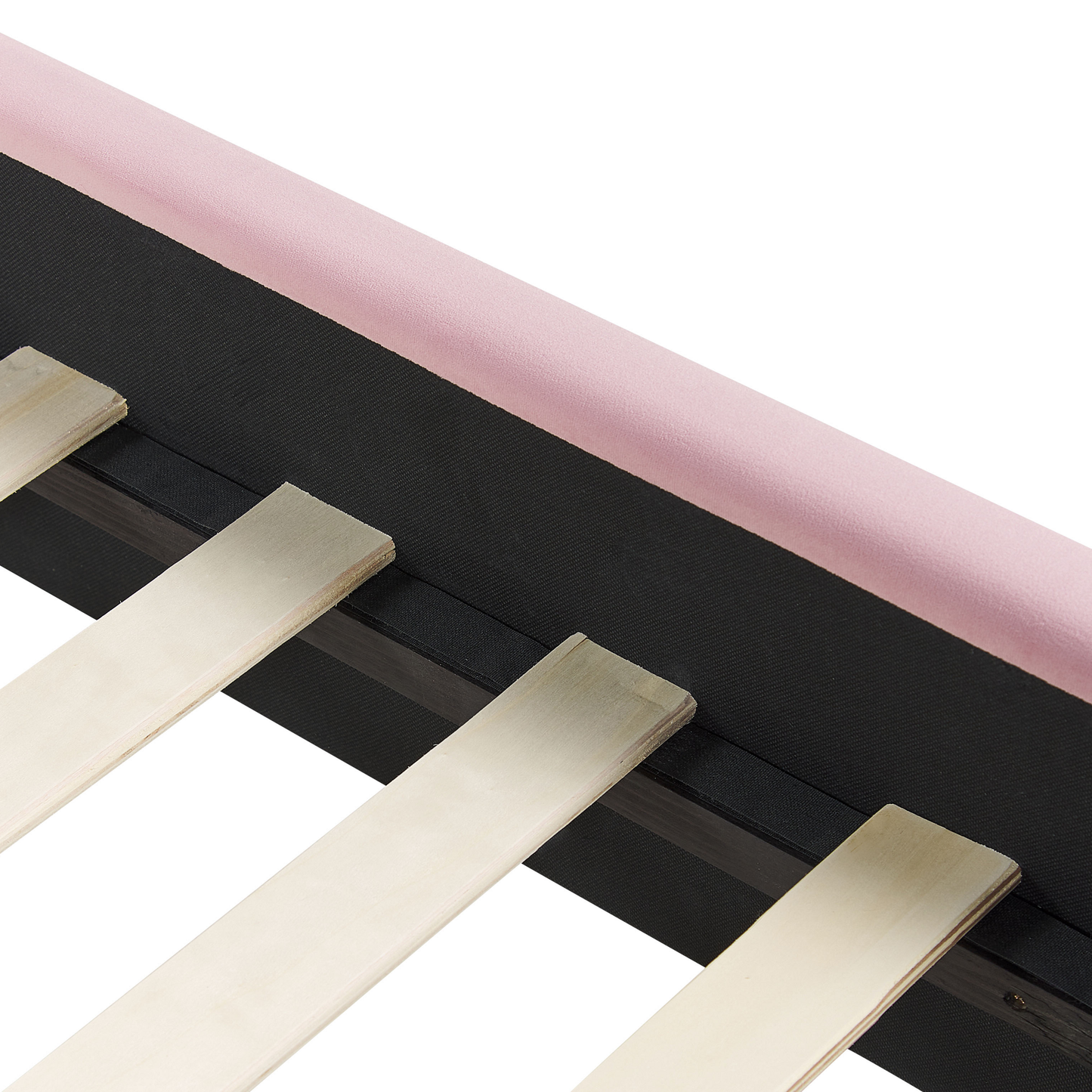 Polsterbett Samtstoff rosa Lattenrost 90 x 200 cm ANET