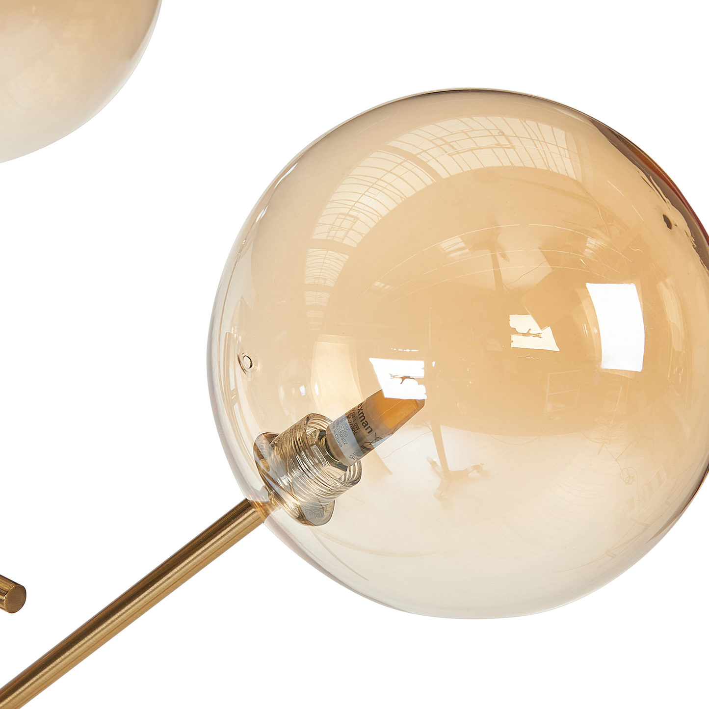 Stehlampe Rauchglas gold 4-flammig 157 cm Kugelform TAMESI