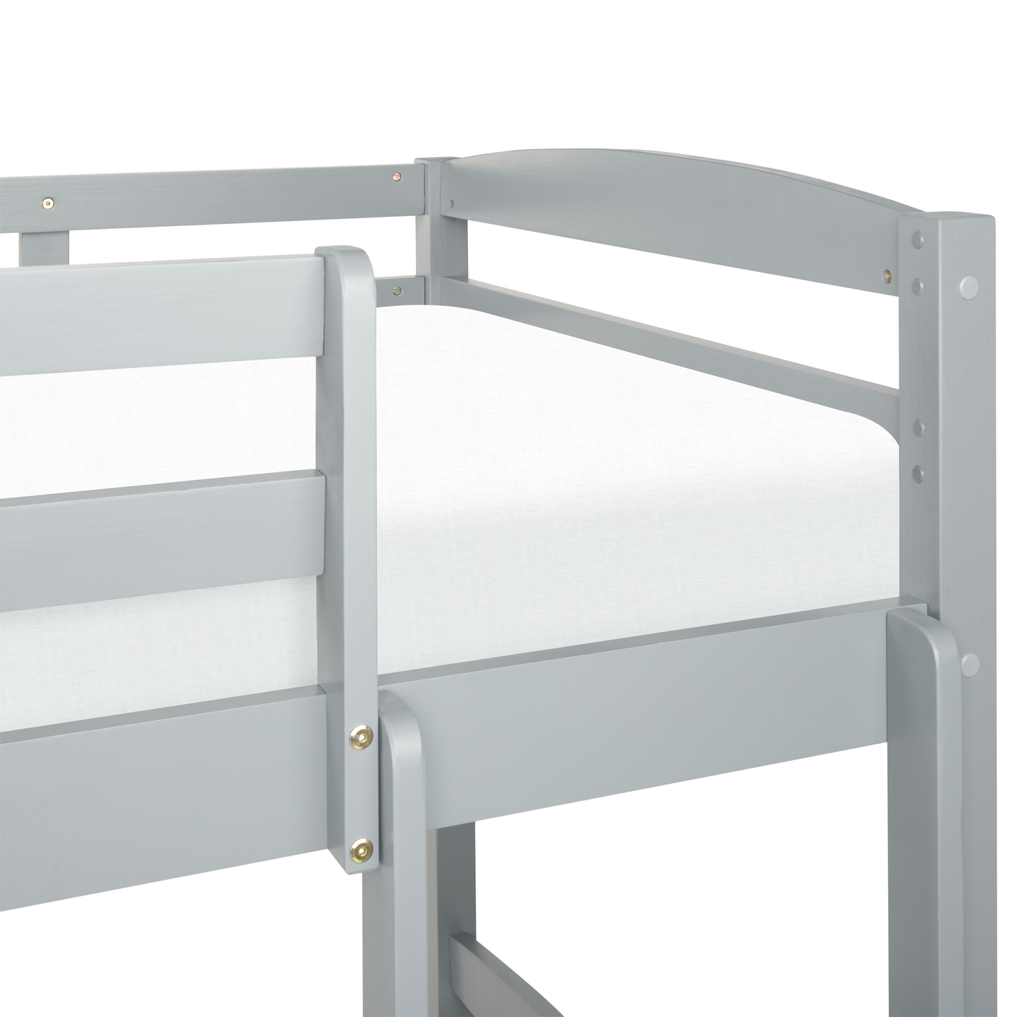 Hochbett mit Schubladen Kiefernholz REGAT 90 x 200 cm Grau