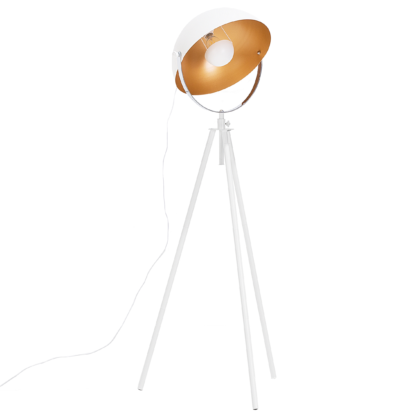 Stehlampe weiss / gold 170 cm rund THAMES