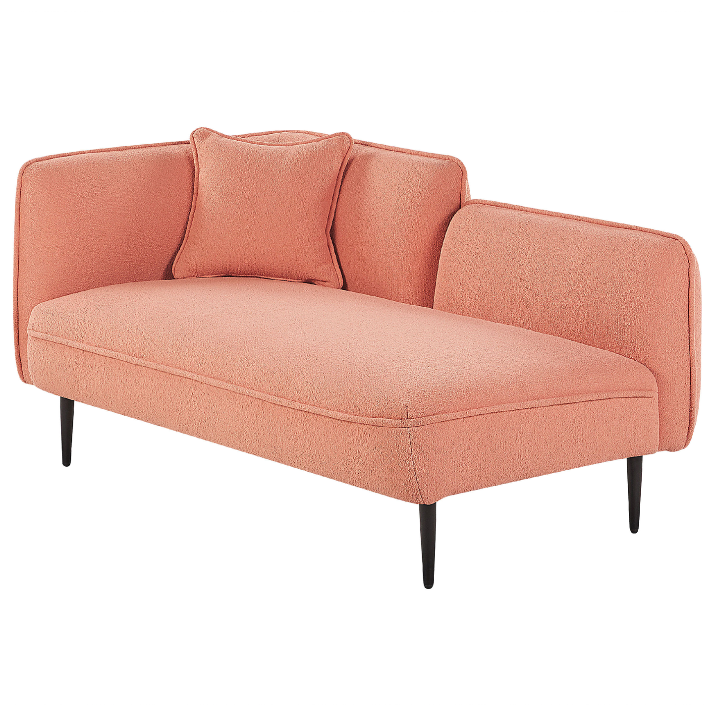 Chaiselongue Bouclé pfirsichrosa linksseitig CHEVANNES