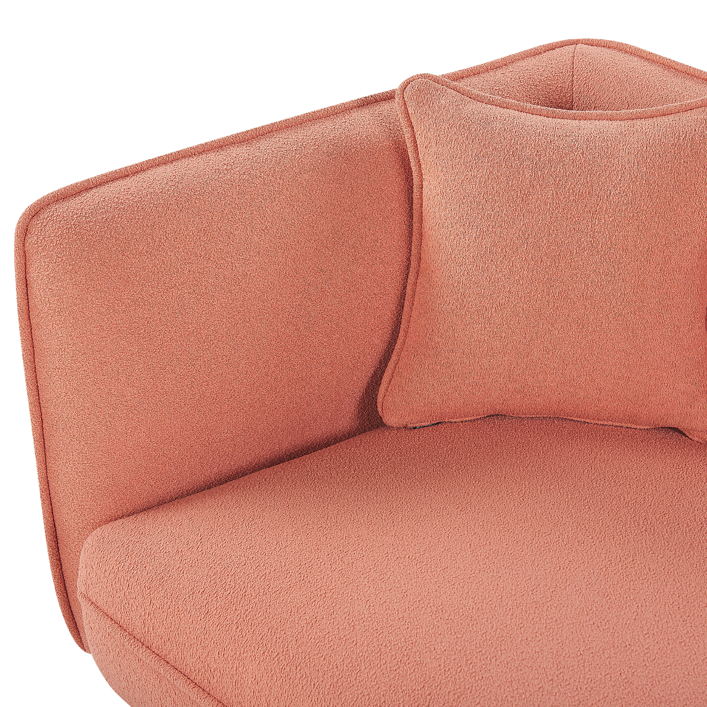Chaiselongue Bouclé pfirsichrosa linksseitig CHEVANNES