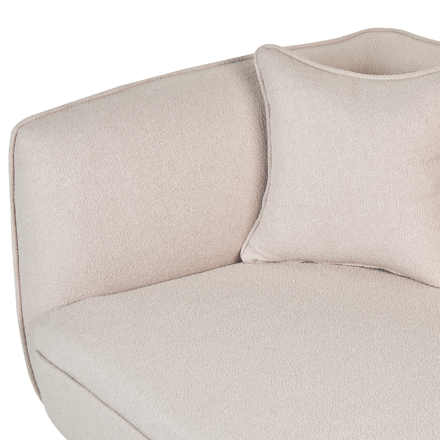 Chaiselongue Bouclé hellbeige linksseitig CHEVANNES