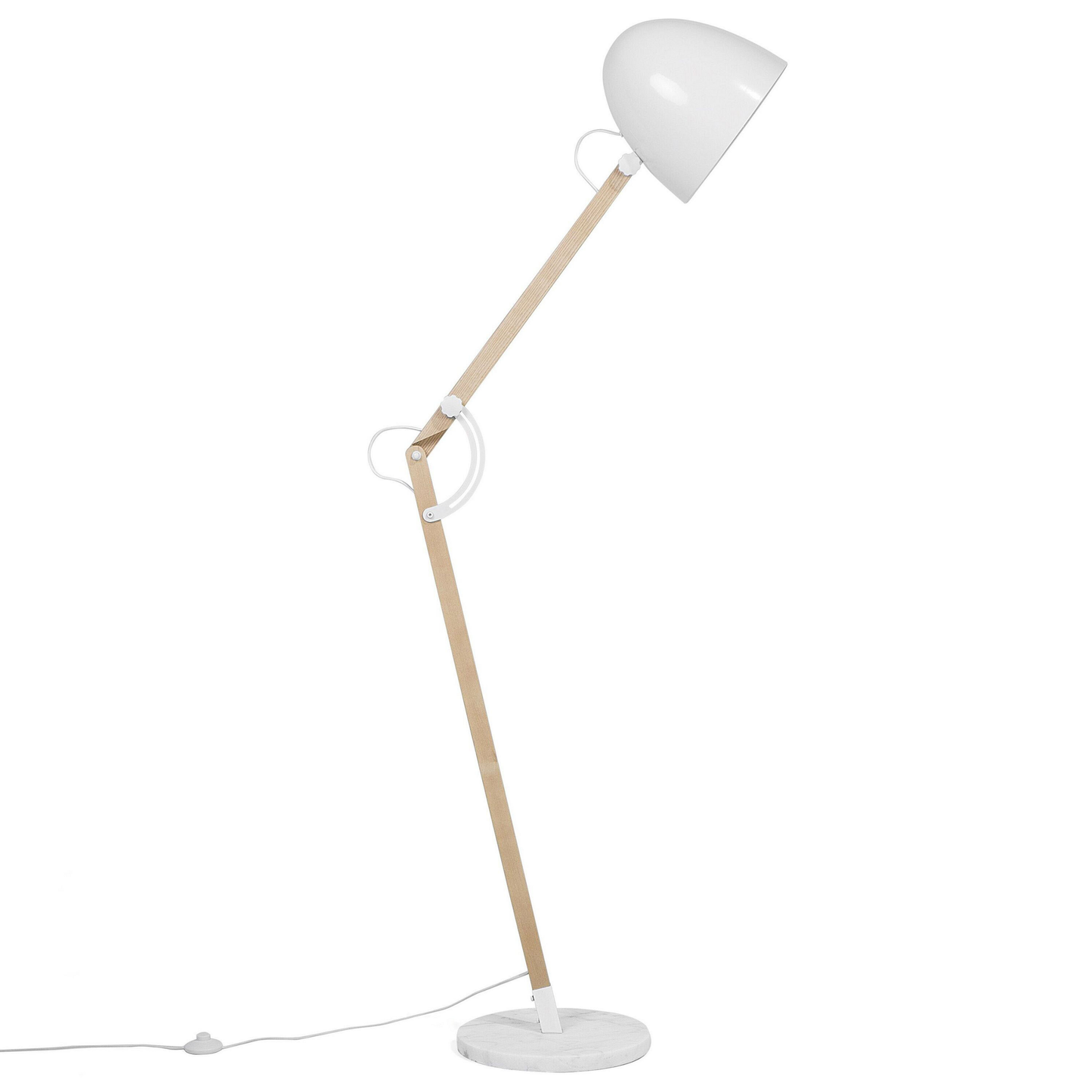 Stehlampe HETTON verstellbar Holz Weiss