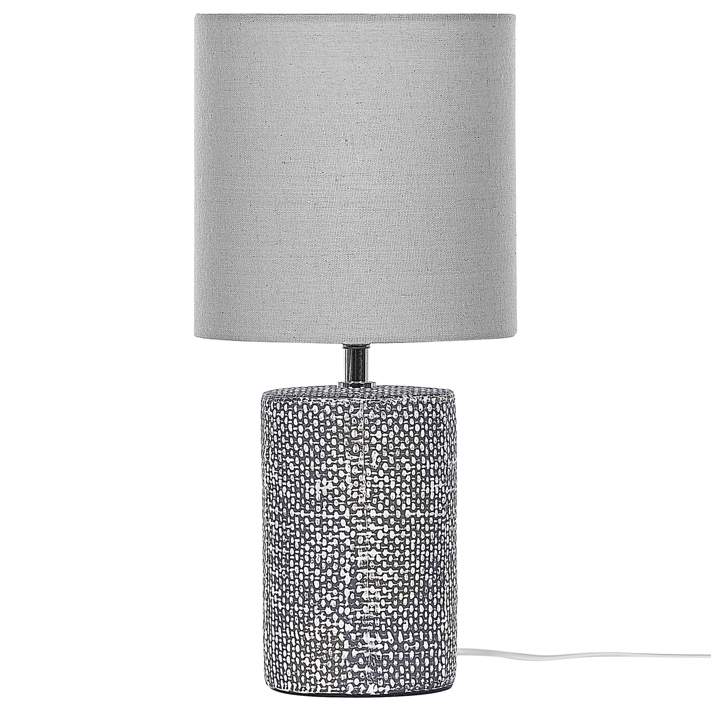 Tischlampe Keramik grau 43 cm Trommelform IDER