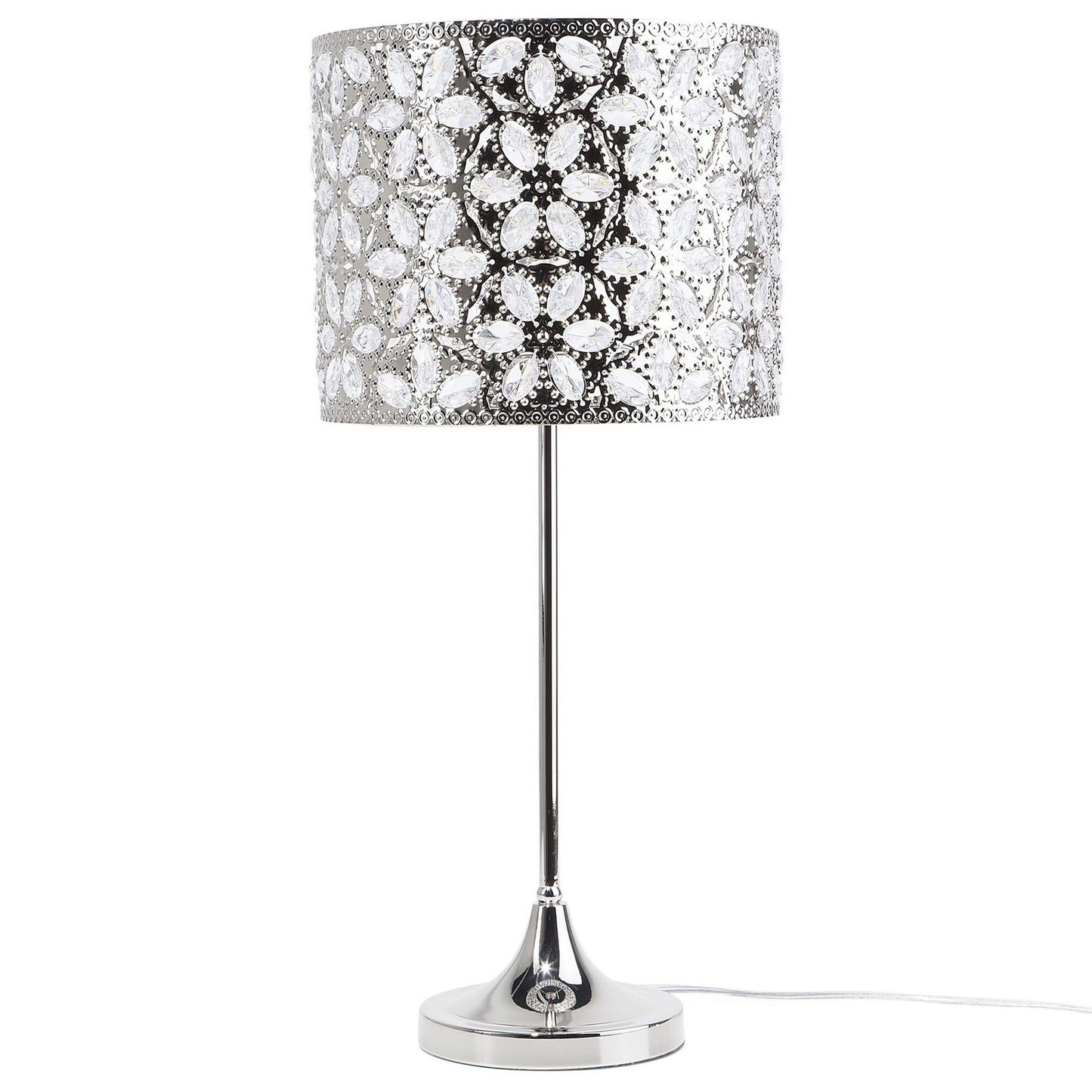 Tischlampe Nickel 58 cm Trommelform SAJO L